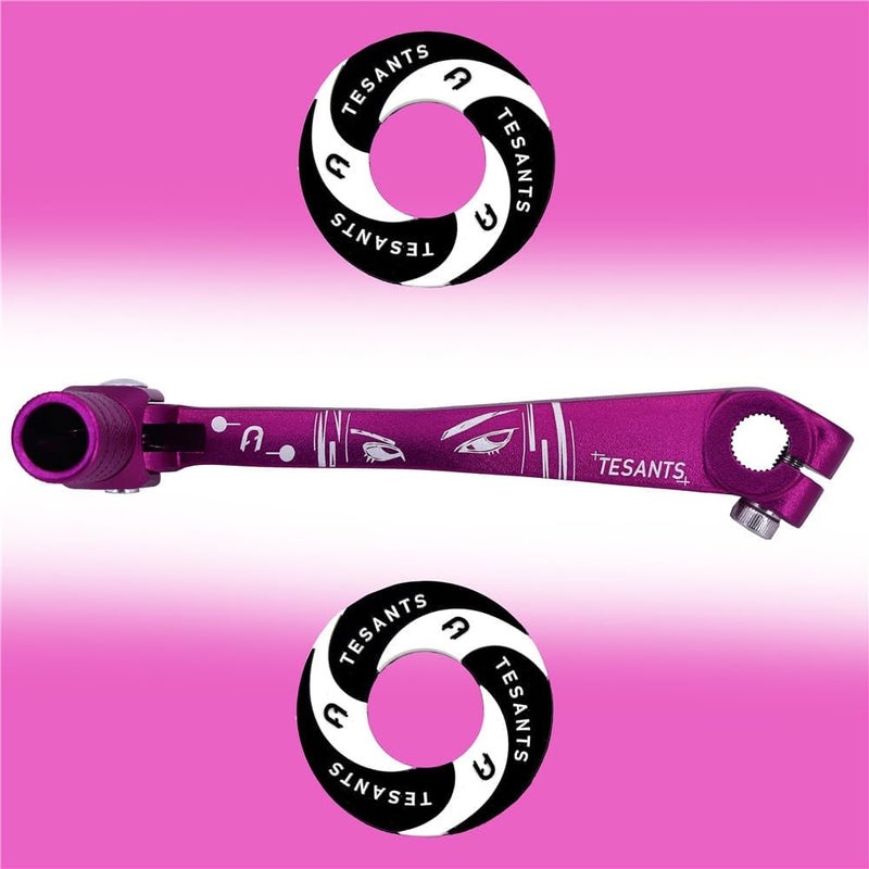 TESANTS Gear Shift Lever with Grips Circle Decor Replacement for 50cc 70cc 90cc 110cc 125cc SSR110 SSR125 TaoTao110 DB10 DB14 ATA SDG107 TTR50 Pit Dirt Bike (Purple) - Image 1